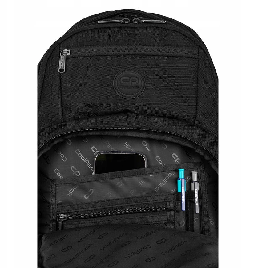 Cool Pack Mokyklinė kuprinė, CoolPack, jaunimui, dviejų skyrių, 27l, juoda
