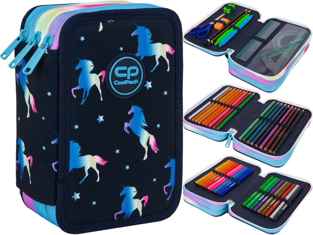 Cool Pack Mokyklinis penalas su priedais Unicorn Collpack CP Jumper 3 Mėlyna Unicorn