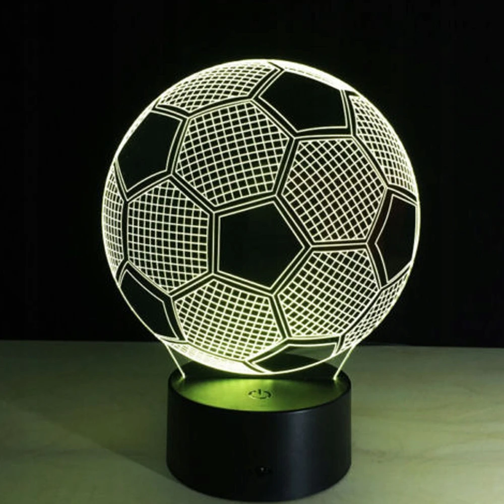 Coolstaff Lampka Na Biurko Kamuolys Led 3D Kolorowe Światło Lampa Dla Dzieci USB + Pilot