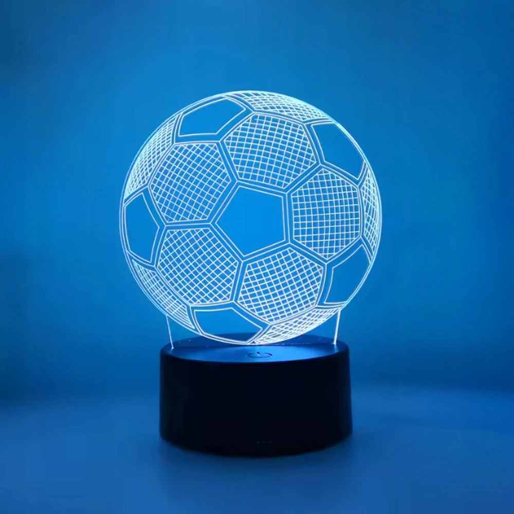 Coolstaff Lampka Na Biurko Kamuolys Led 3D Kolorowe Światło Lampa Dla Dzieci USB + Pilot