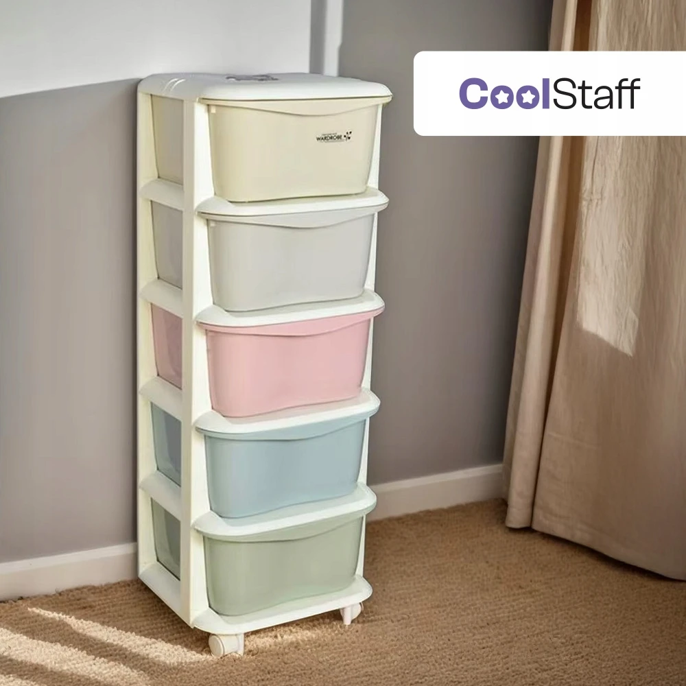 CoolStaff Plastikowy Duży Pojemnik Organizer Lentyna Na Žaislai 5 Szuflad
