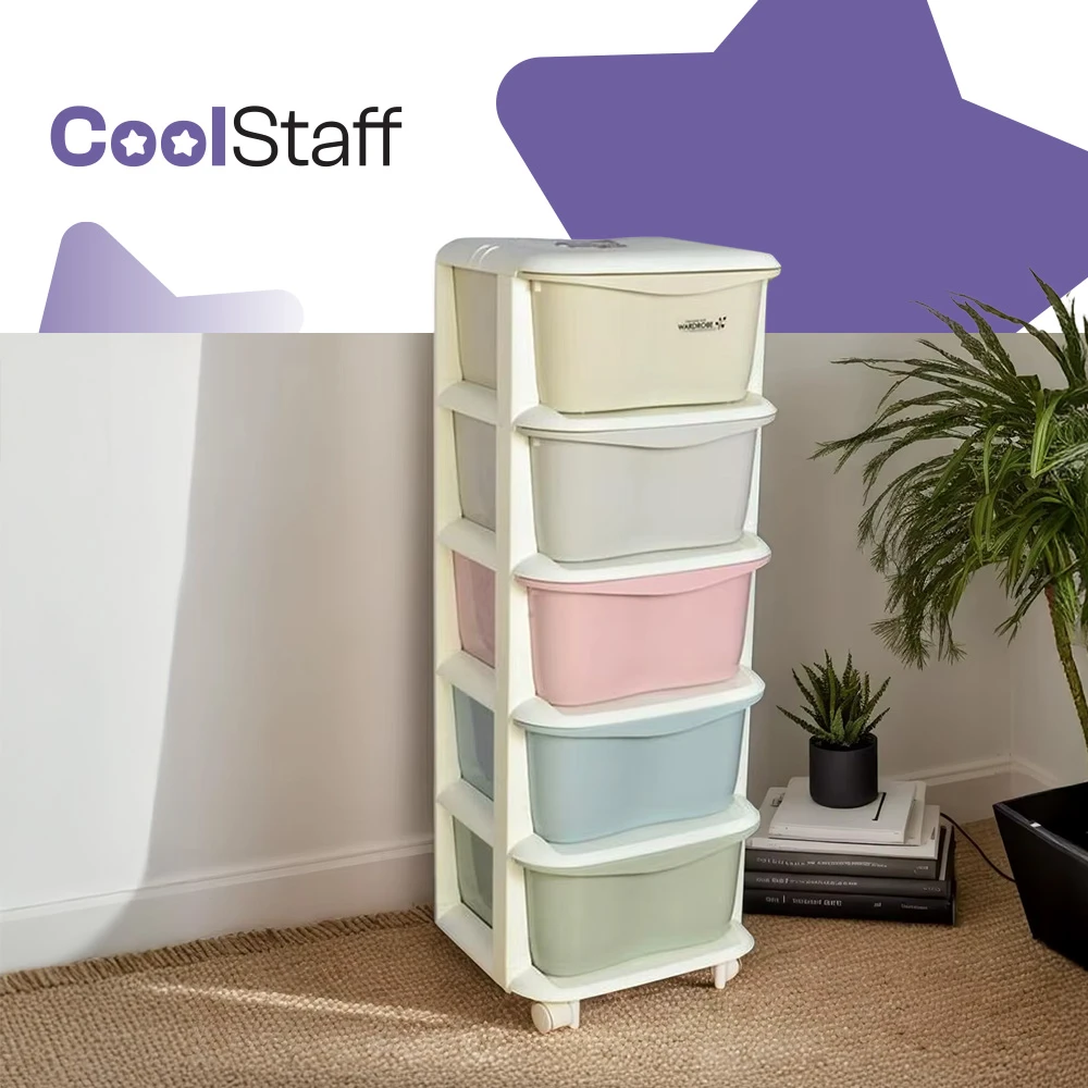 CoolStaff Plastikowy Duży Pojemnik Organizer Lentyna Na Žaislai 5 Szuflad
