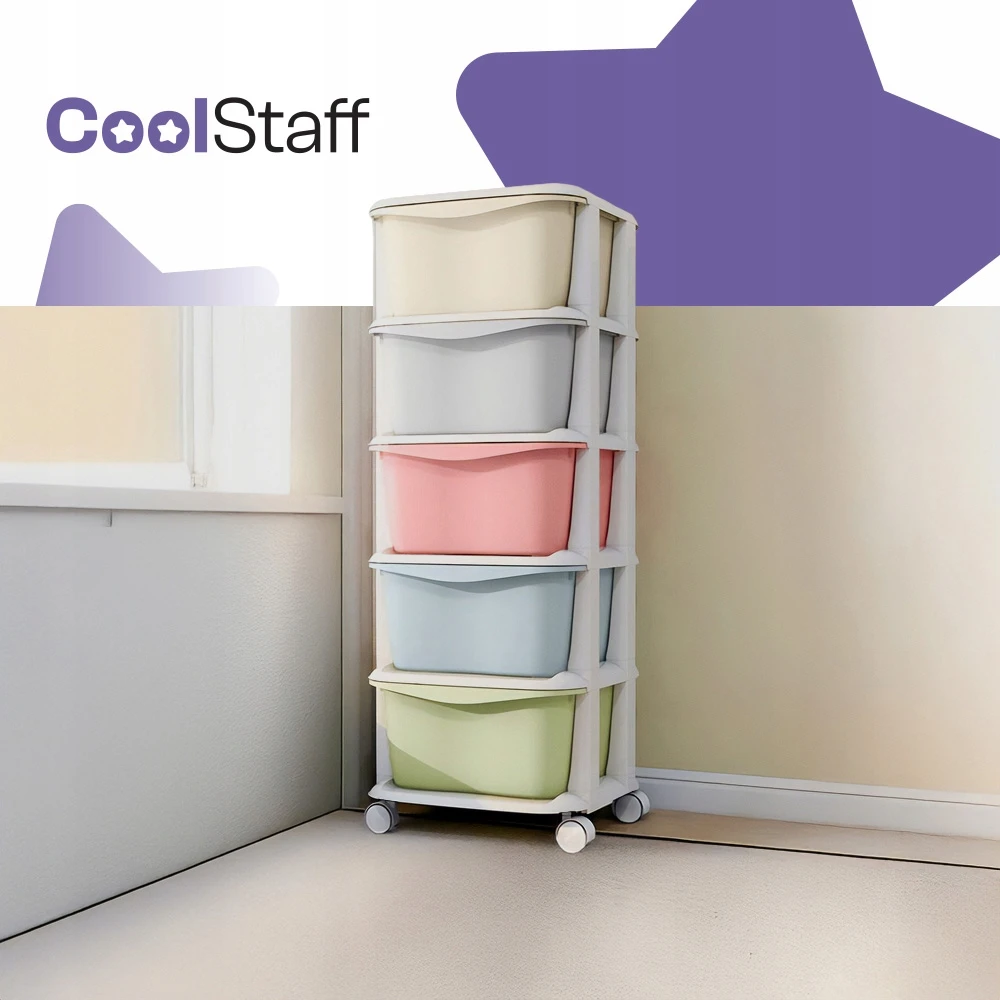 CoolStaff Plastikowy Duży Pojemnik Organizer Lentyna Na Žaislai 5 Szuflad