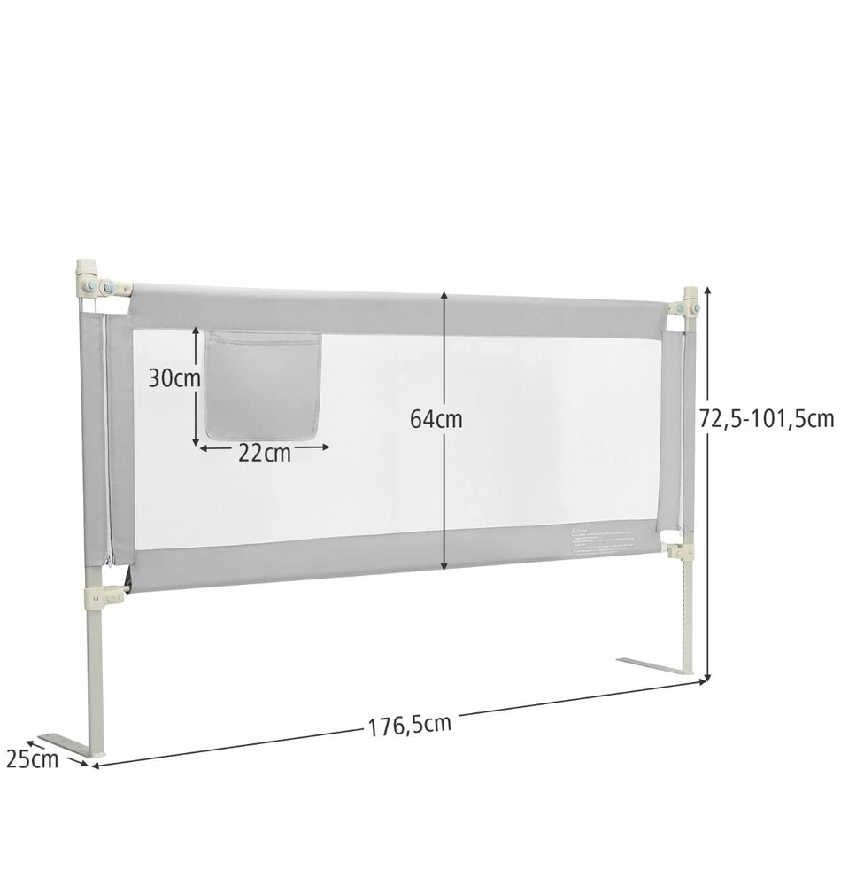Costway Barierka do łóżka Barierka ochronna vaikams 176,5 cm