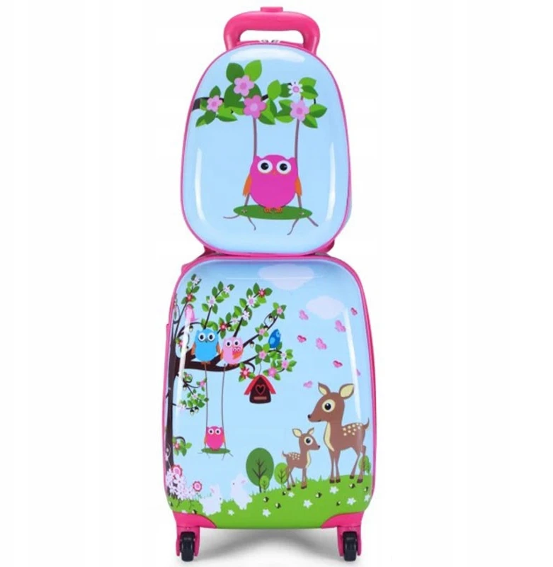 Costway BG51215 2 dalių vaikiškas bagažo rinkinys su rankiniu lagaminu