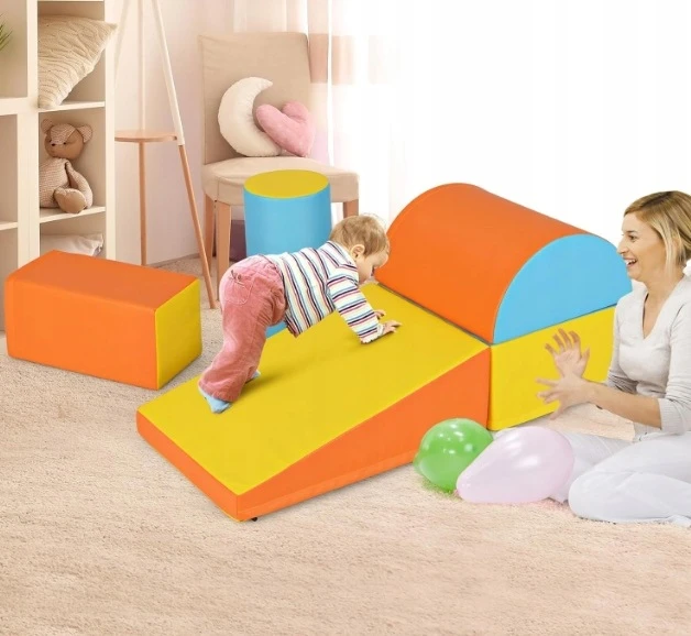 Costway Didelių putplasčio blokelių rinkinys vaikams, reabilitacinis žaidimas, 5 vnt.