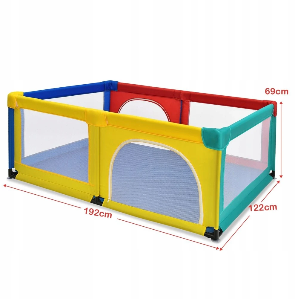 Costway Duży kojec vaikams Kojec dla dziecka su 50 piłeczkami 122 x 192 cm