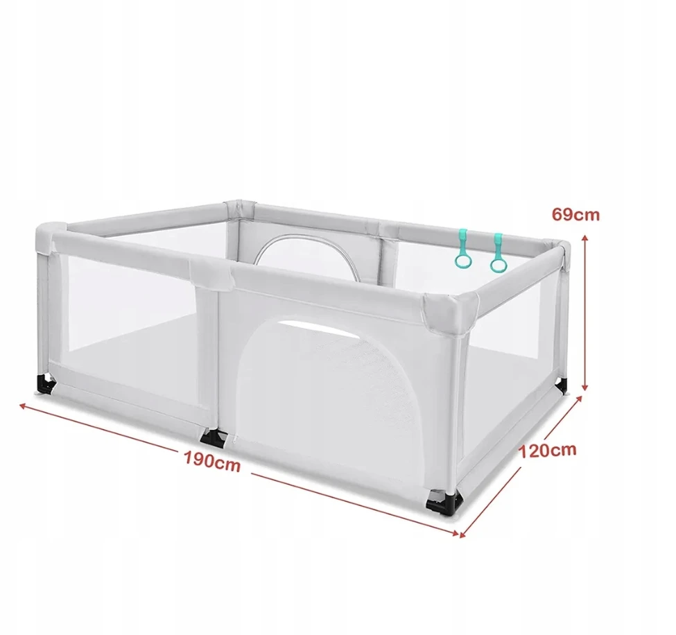 Costway KOJEC vaikams dziecięcy Žaidimų aikštelė su wejściem składany su siatką120x190cm