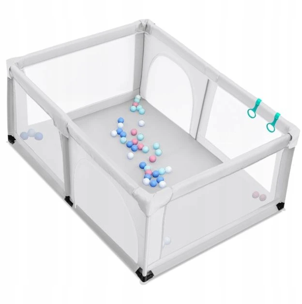 Costway KOJEC vaikams dziecięcy Žaidimų aikštelė su wejściem składany su siatką120x190cm