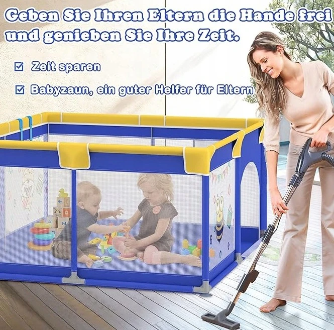 Costway KOJEC vaikams dziecięcy Žaidimų aikštelė su wejściem składany su siatką 200x180