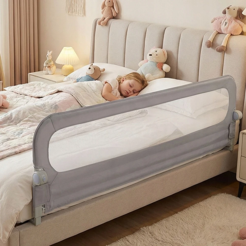 Costway Składana barierka ochronna do łóżka vaikams BS10056GR