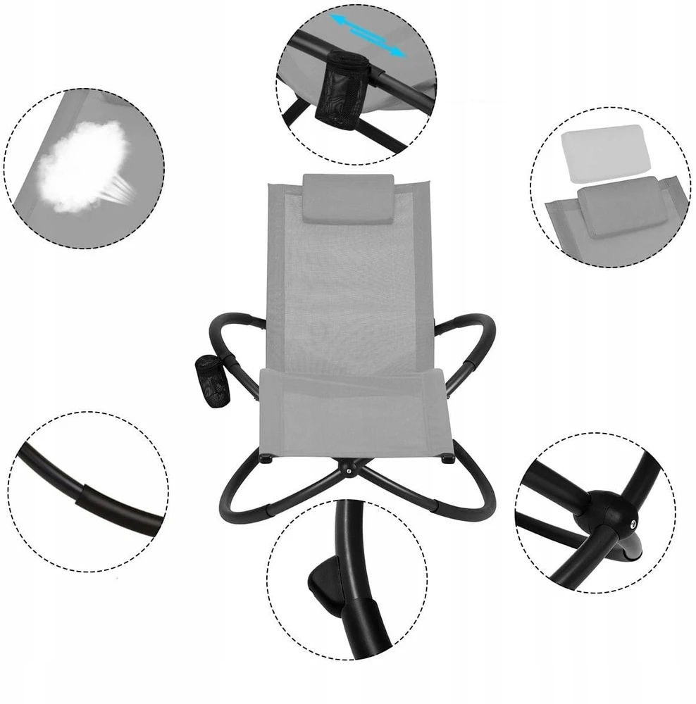 Costway Sulankstoma orbitinė supama kėdė, 74 x 144 x 84,5 cm