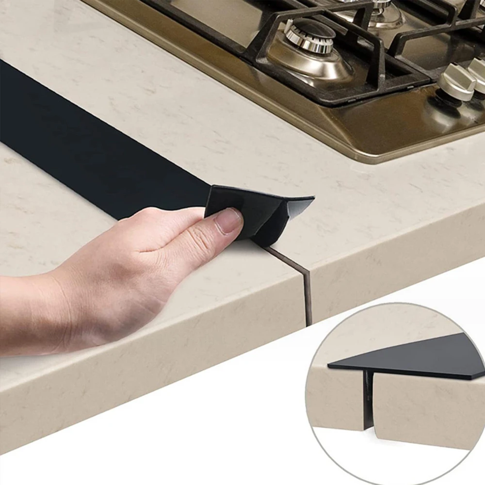 Counter Gap Dangtis Silikoninis Šaldytuvo Šoninės Tarpo apsaugos Užpildo juodai
