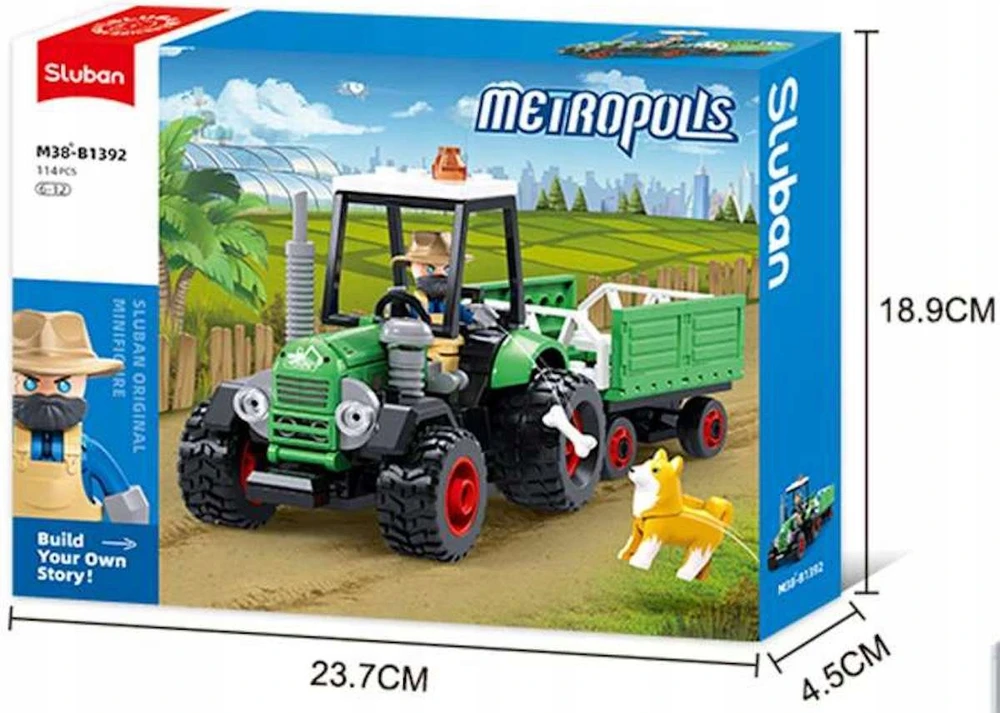 Country Farm 707 traktorius su priekaba el Klocki Sluban M38-B1392