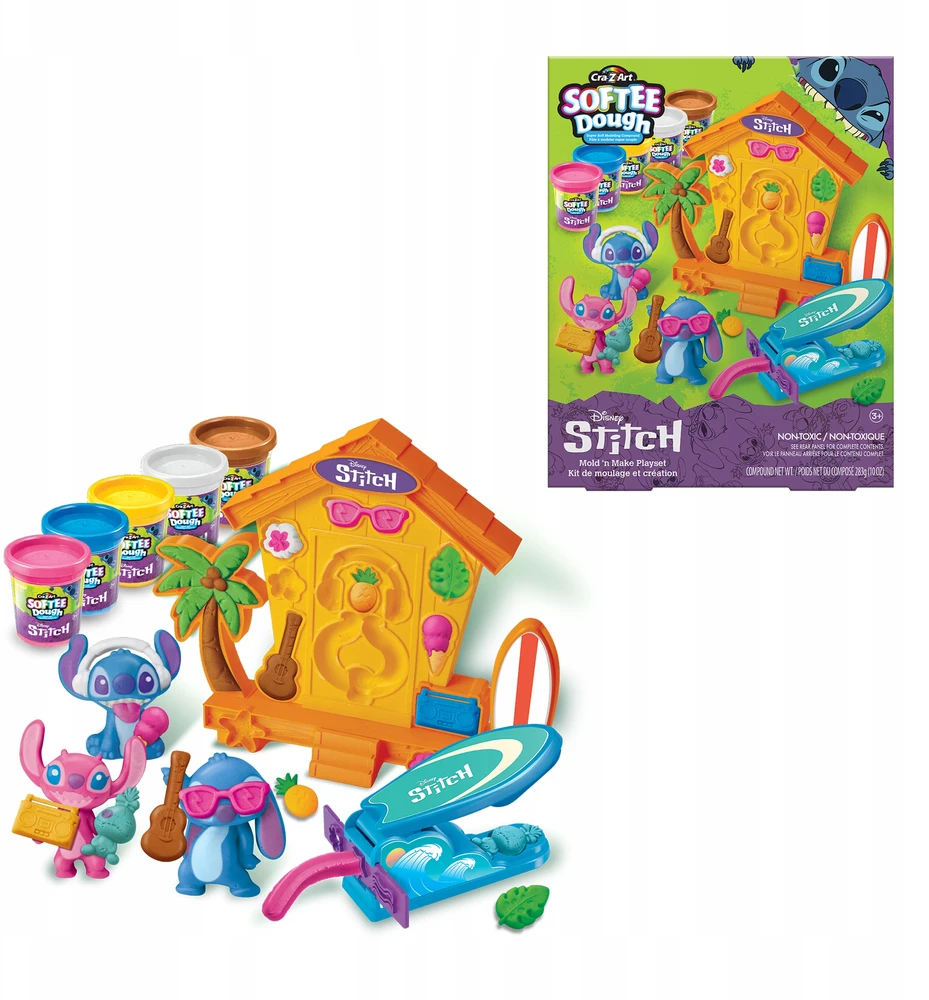 Disneycrazart Cra-Z-Art - Disney Stitch minkštos tešlos figūrėlių gaminimo aparatas (CRDOUGH50D)