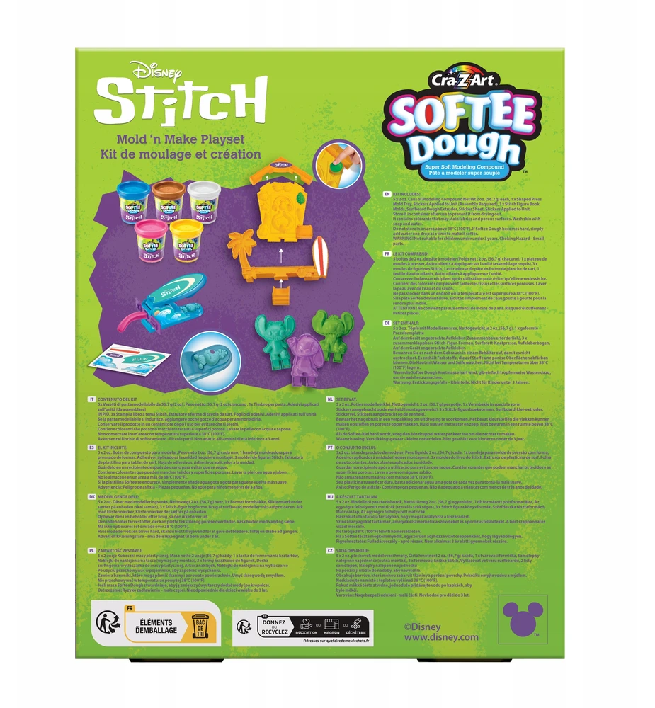 Disneycrazart Cra-Z-Art - Disney Stitch minkštos tešlos figūrėlių gaminimo aparatas (CRDOUGH50D)