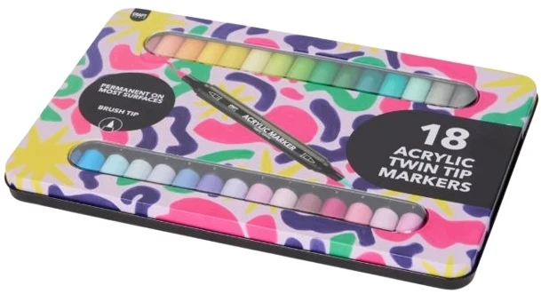 Craft markery akrylowe 18 vnt podwójne 36 kolorów