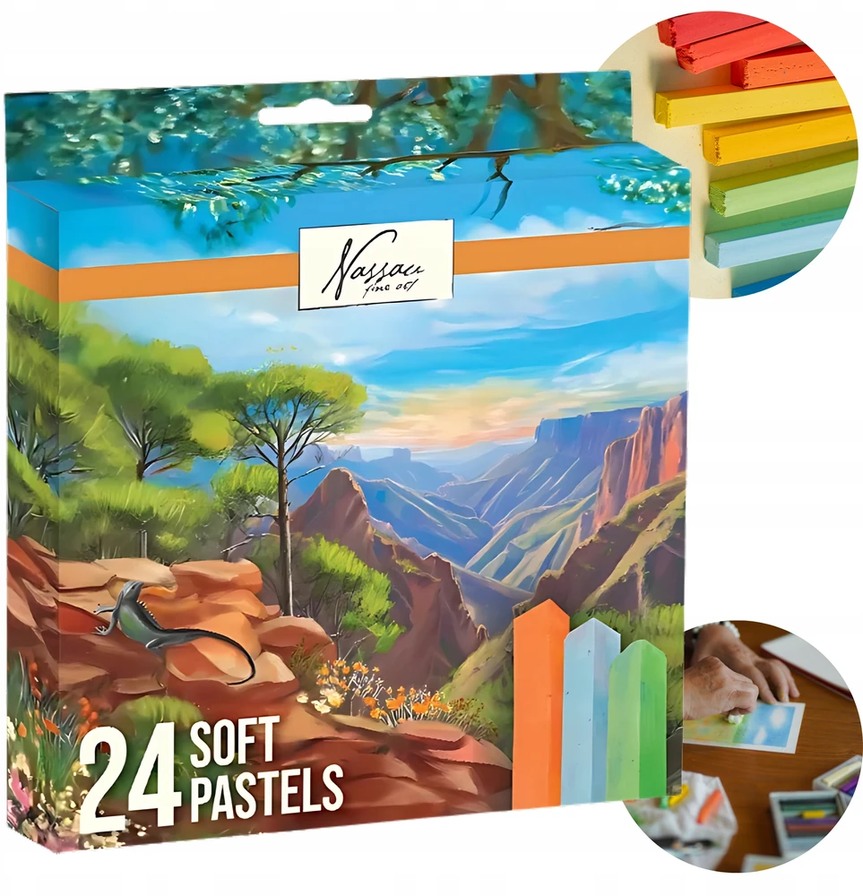 Craft Sensations 24 minkštų pastelinių kreidelių rinkinys – meno kūrybai
