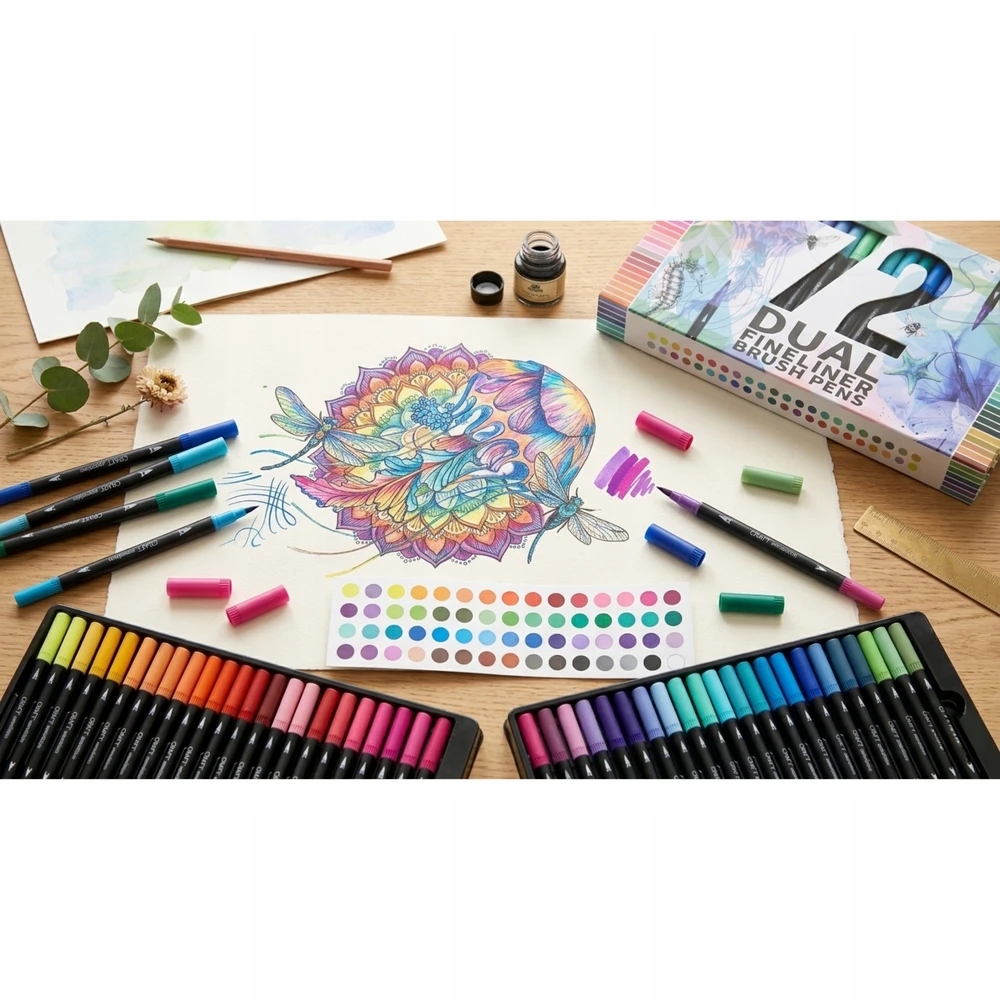 Craft Sensations Craft Sensation – smulkintuvai / šepečių rašikliai, 72 vnt (CR9019/A)