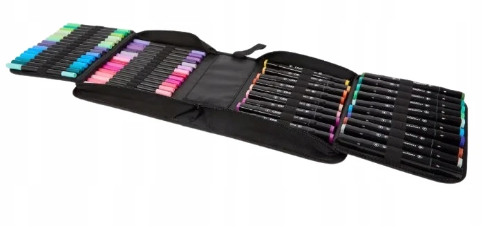 Craft Sensations Mazaki Pisaki Flamastry Długopisy Cienkopisy Organizer Dėklas Juodas 84 sztuki