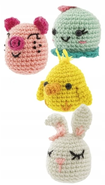 Craft Sensations Craft ID - Nėrimo rinkinys su gyvūnais - 4 vnt. (CR1721/GE)