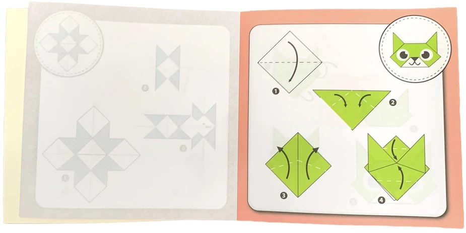 Craft Sensations ORIGAMI POPIERIUS 15x15 cm SPALVINGAS SU INSTRUKCIJA VAIKAMS 180 lapų 70gsm