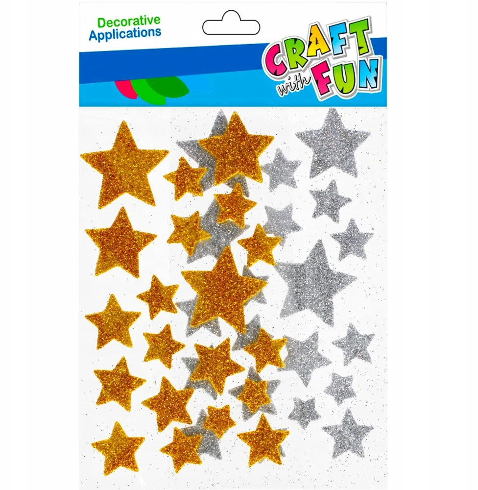 Craft With Fun 3d putojantys blizgantys žvaigždučių lipdukai