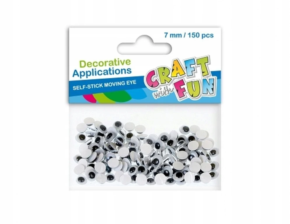 Craft With Fun Dekoratyvinės akytės vaikams, 150 vnt.