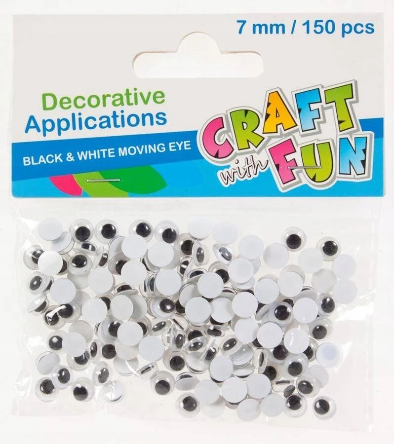 Craft With Fun Dekoratyvinės akytės vaikams, 150 vnt.