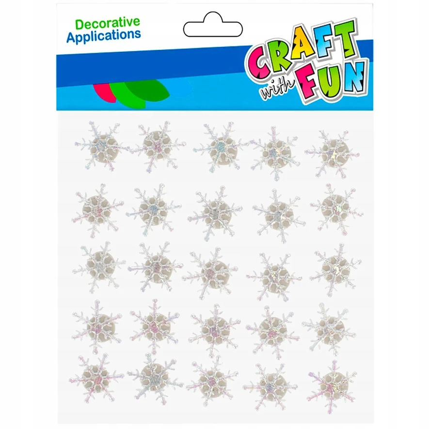 Craft With Fun Dekoratyvinės snaigės lipnios 25 vnt.