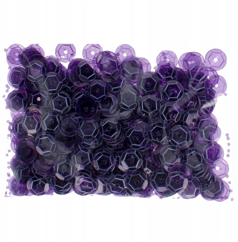 Craft With Fun Violetiniai skaidrūs apvalūs blizgučiai 8mm, 14g