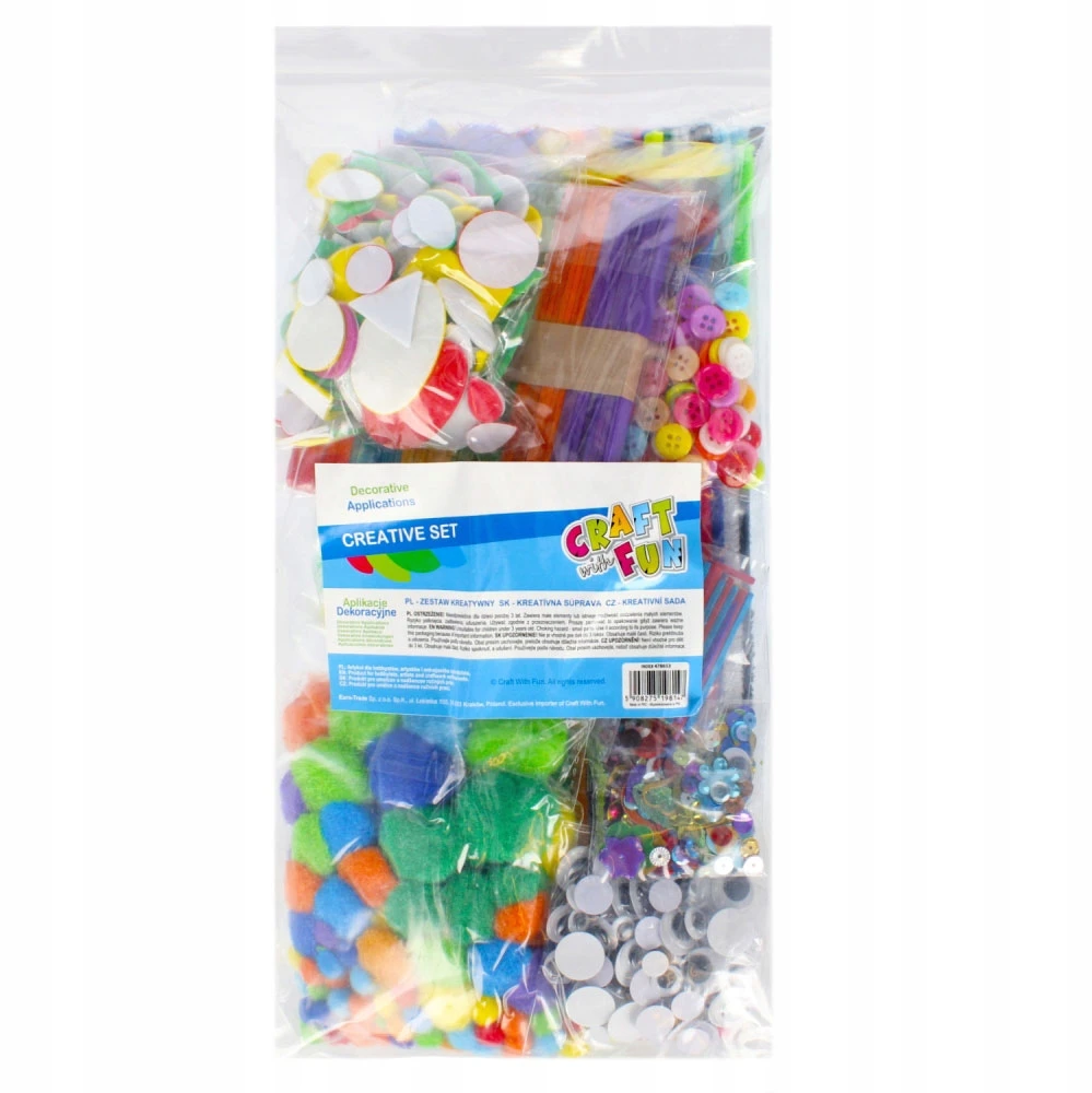Craft With Fun XXL meno rinkinys, meniški karoliukai vaikams, kūrybingas