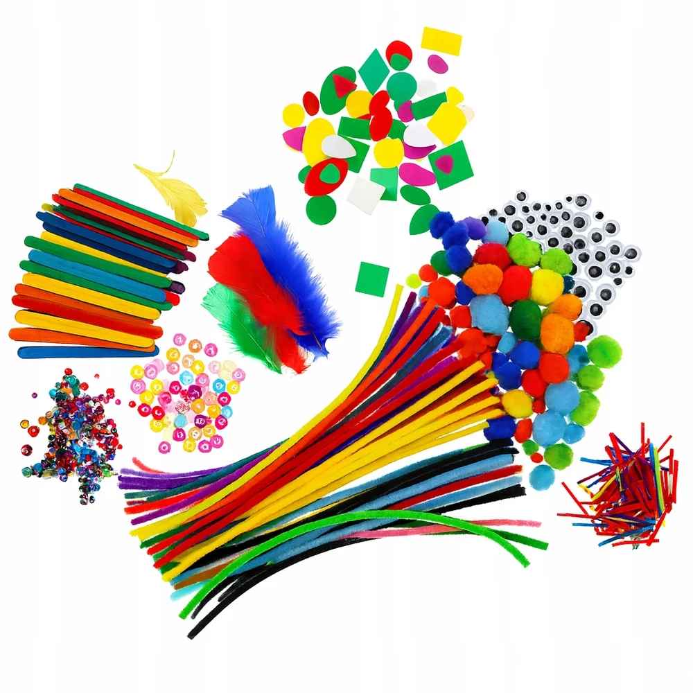 Craft With Fun XXL meno rinkinys, meniški karoliukai vaikams, kūrybingas