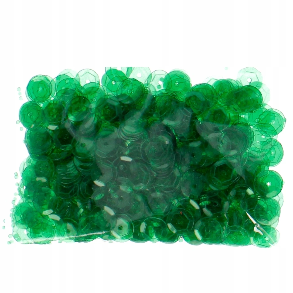 Craft With Fun Žali, skaidrūs apvalūs blizgučiai 8mm, 14g