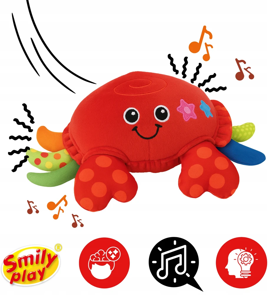 CRAWLING CRAWL Smily Play Interactive Vibrates Sounds Raudona 3m+