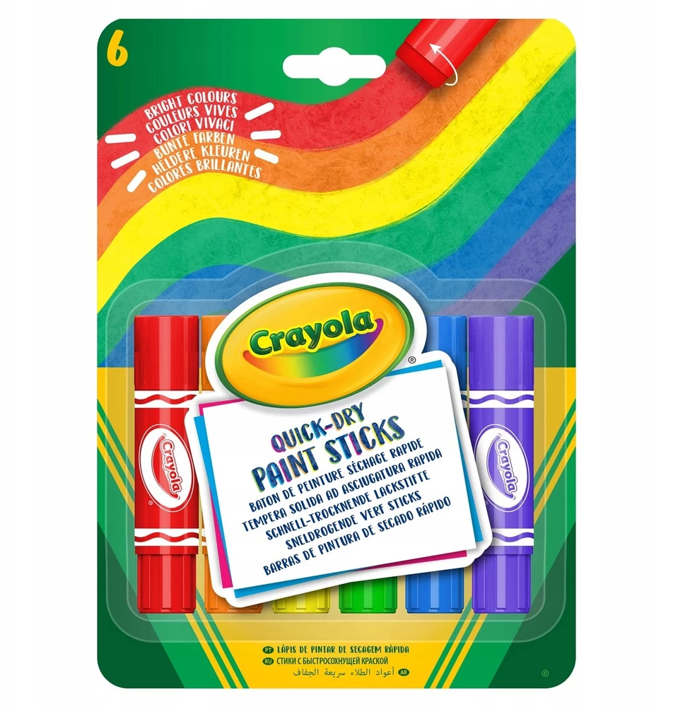 Crayola, Inc. 6 spalvų Crayola plakatų dažai – netoksiškų dažų rinkinys tapybai