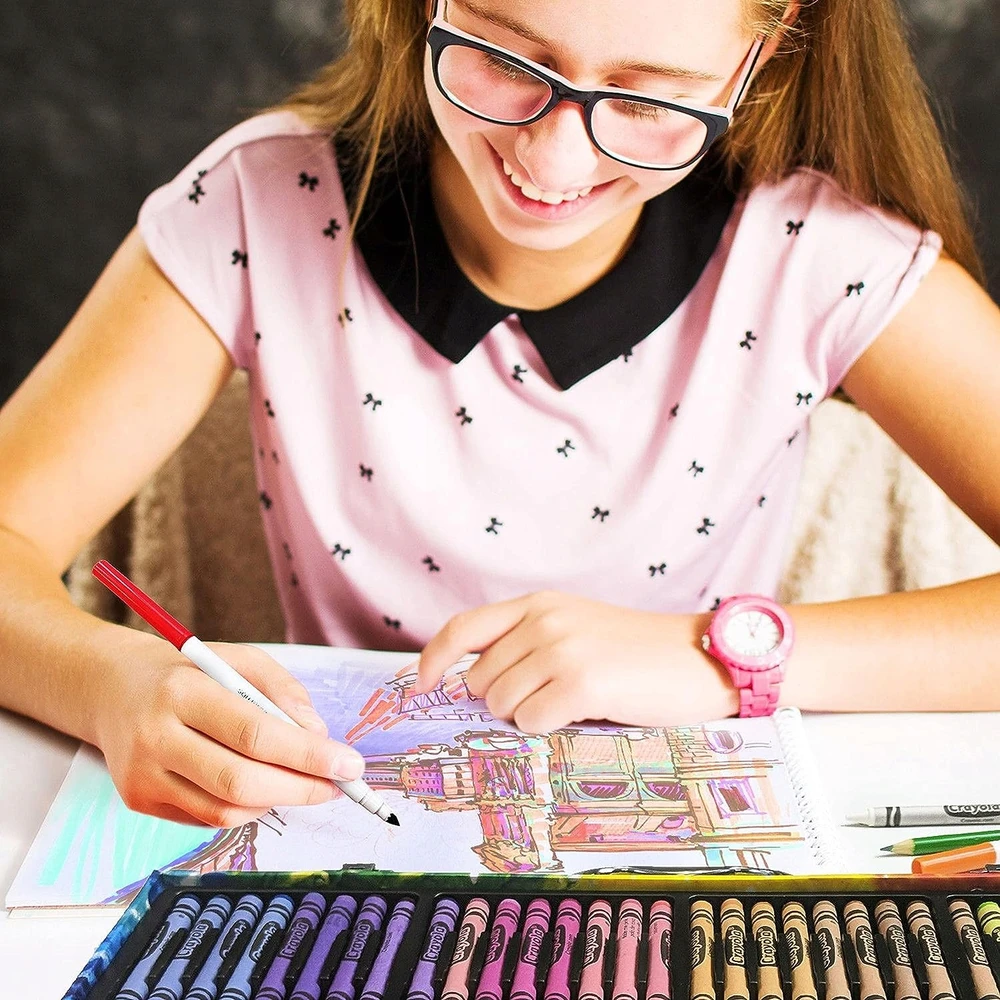 Crayola, Inc. Crayola 140 vnt. rinkinys: flomasteriai, kreidelės, pieštukai