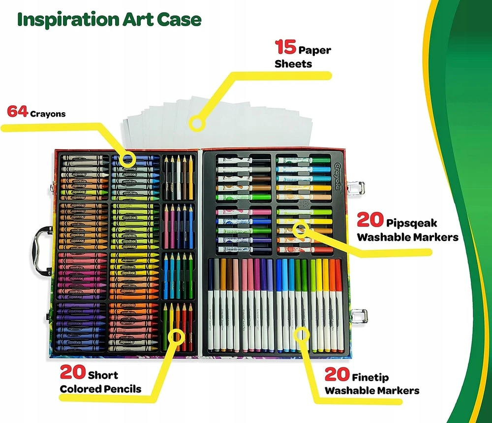 Crayola, Inc. Crayola 140 vnt. rinkinys: flomasteriai, kreidelės, pieštukai
