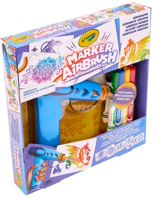 Crayola, Inc. Crayola Aerograf vaikams airbrush, 5 szablonów i 8 zmywalnych flamastrów