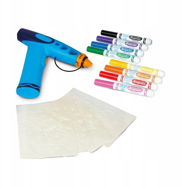 Crayola, Inc. Crayola Aerograf vaikams airbrush, 5 szablonów i 8 zmywalnych flamastrów