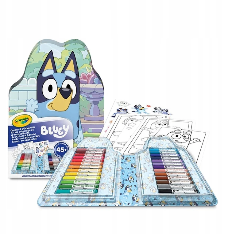 Crayola, Inc. Crayola Bluey Rinkinys artystyczny kolorowanki vaikams, naklejki i flamastry 47el.