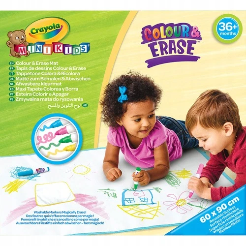 Crayola, Inc. Crayola Mini Kids Mata do rysowania vaikams zmywalna 60x90 cm i 4 flamastry