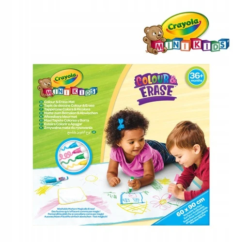 Crayola, Inc. Crayola Mini Kids Mata do rysowania vaikams zmywalna 60x90 cm i 4 flamastry