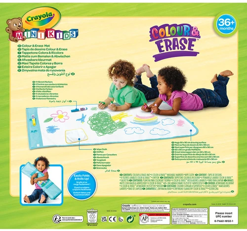Crayola, Inc. Crayola Mini Kids Mata do rysowania vaikams zmywalna 60x90 cm i 4 flamastry