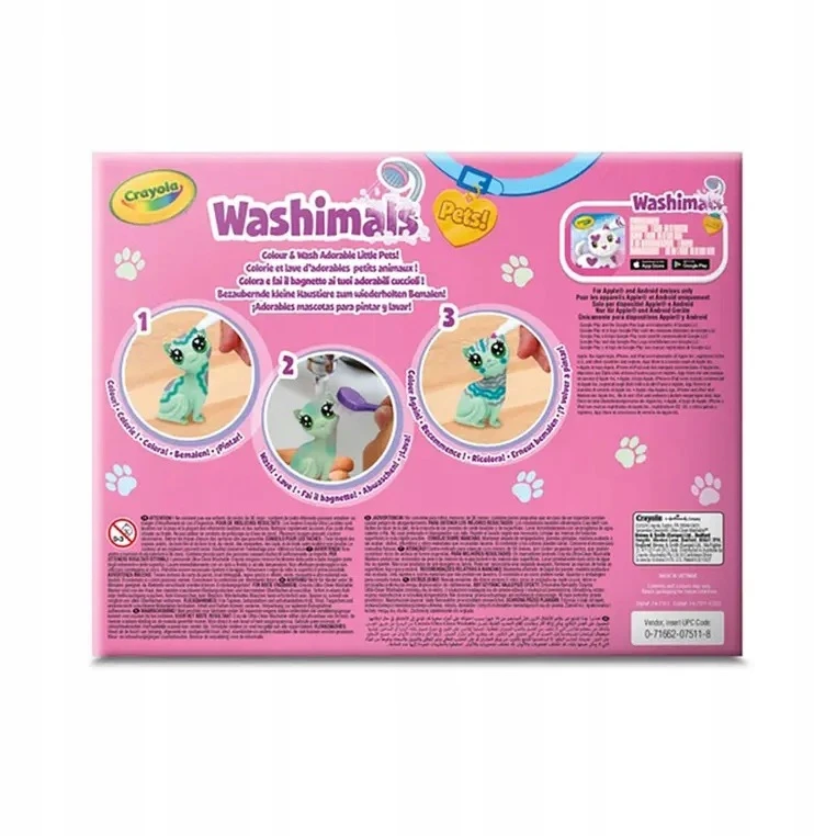 Crayola, Inc. Crayola Figūros dažymui ir plovimui, gyvūnų rinkinys, 3 vnt. 3 žymekliai