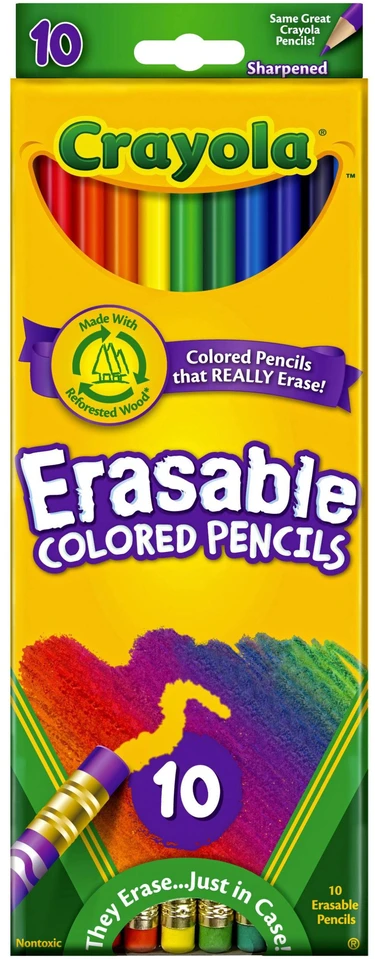 Crayola, Inc. Crayola pieštukai su trintukais, 10 vnt.