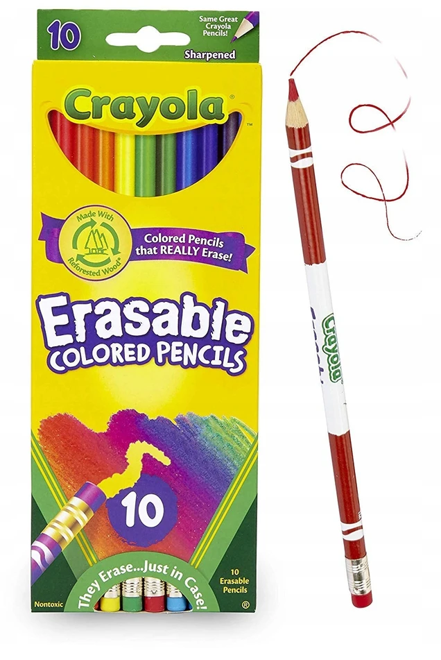 Crayola, Inc. Crayola pieštukai su trintukais, 10 vnt.