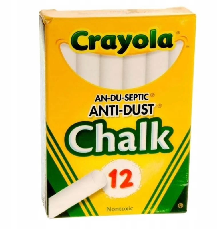 Pro Eximp Crayola, Inc. CRAYOLA SCHOOL CHALK balta 12 vnt piešimui ir rašymui, netoksiška