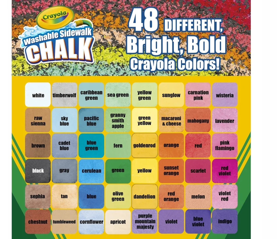 Crayola, Inc. Crayola Sidewalk Chalk 48 Spalvos Galima plauti