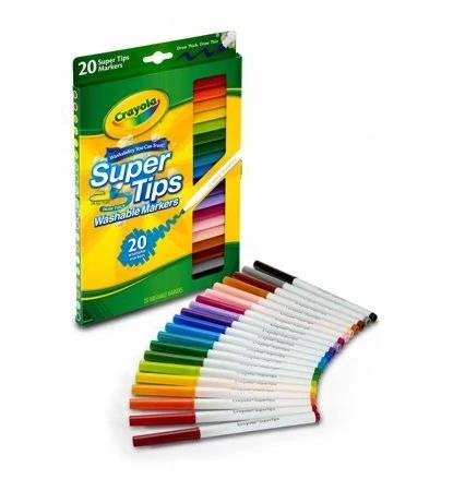 Crayola, Inc. CRAYOLA Super Tips 20 vnt. Pisaki zmywalne vaikams markery flamastry